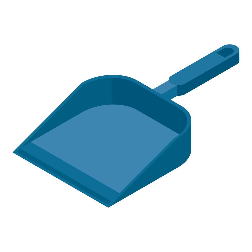 Blue dustpan icon, isometric style vector