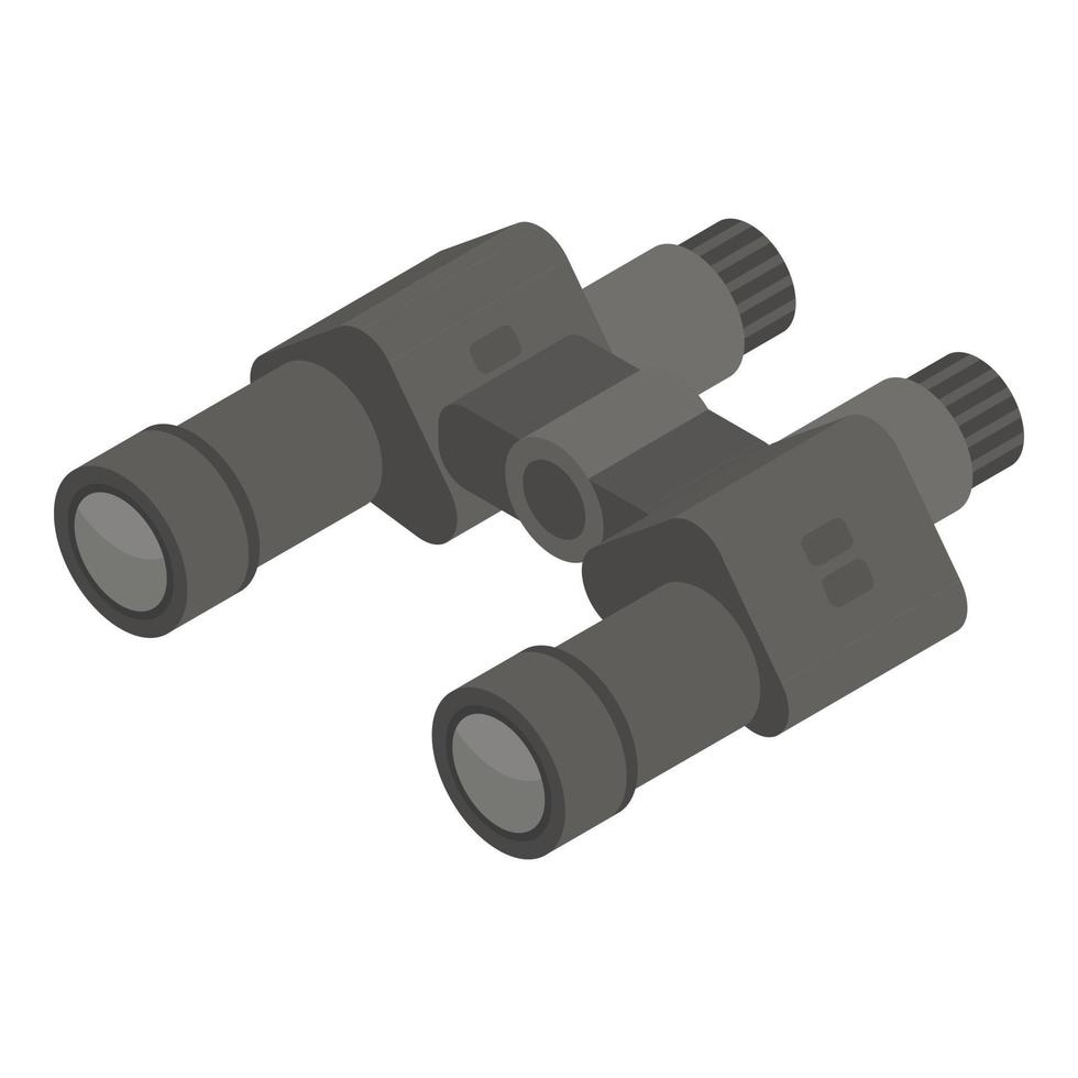 Hunter binoculars icon, isometric style vector