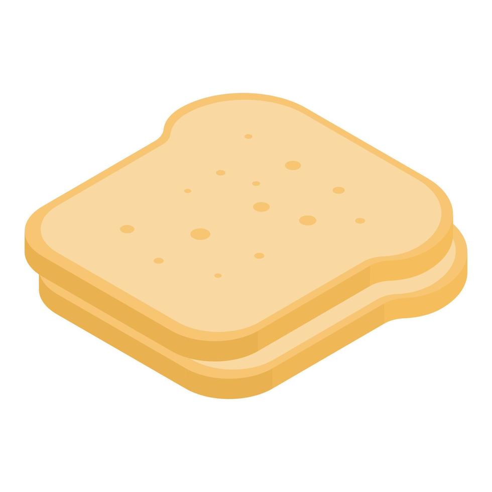 Slice of bread icon, isometric style vector