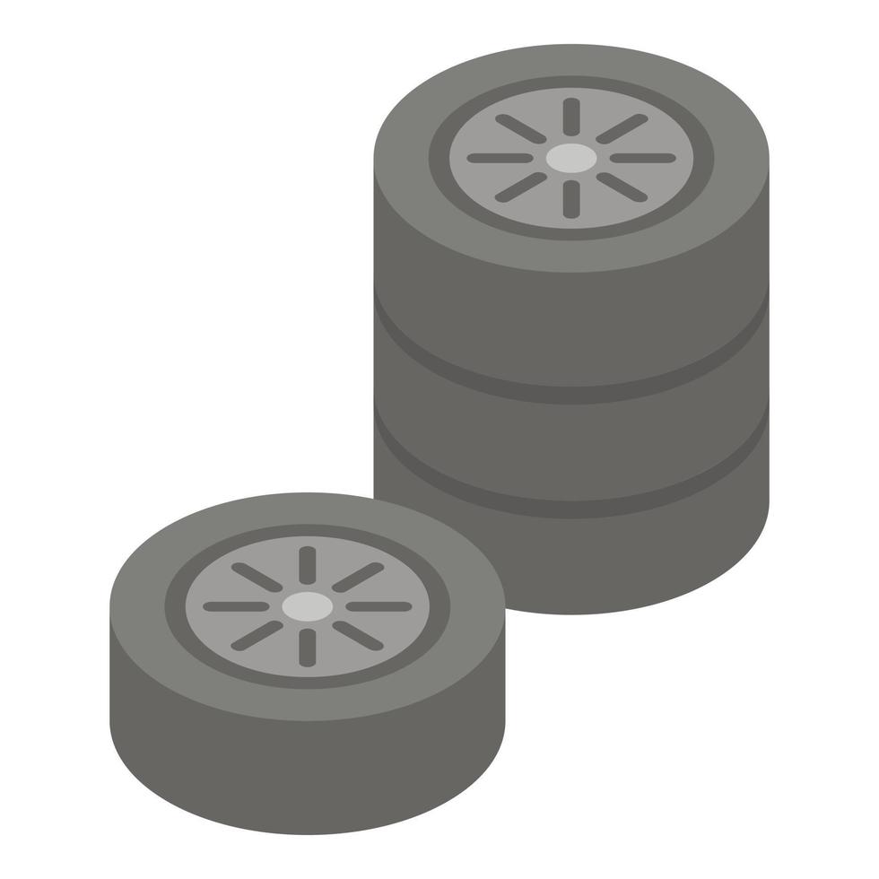 Car wheel stack icon, isometric style vector