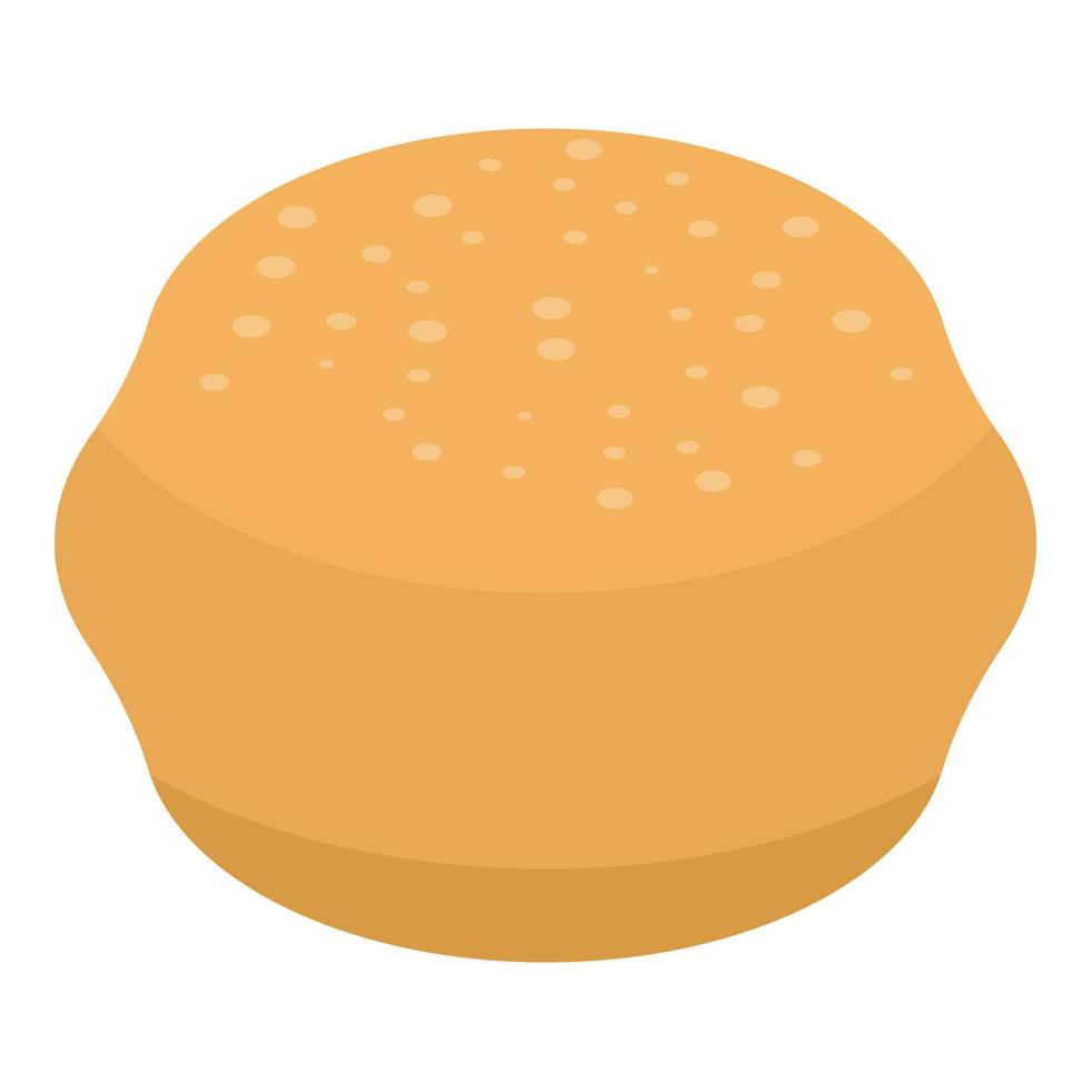 Home round bread icon, isometric style vector