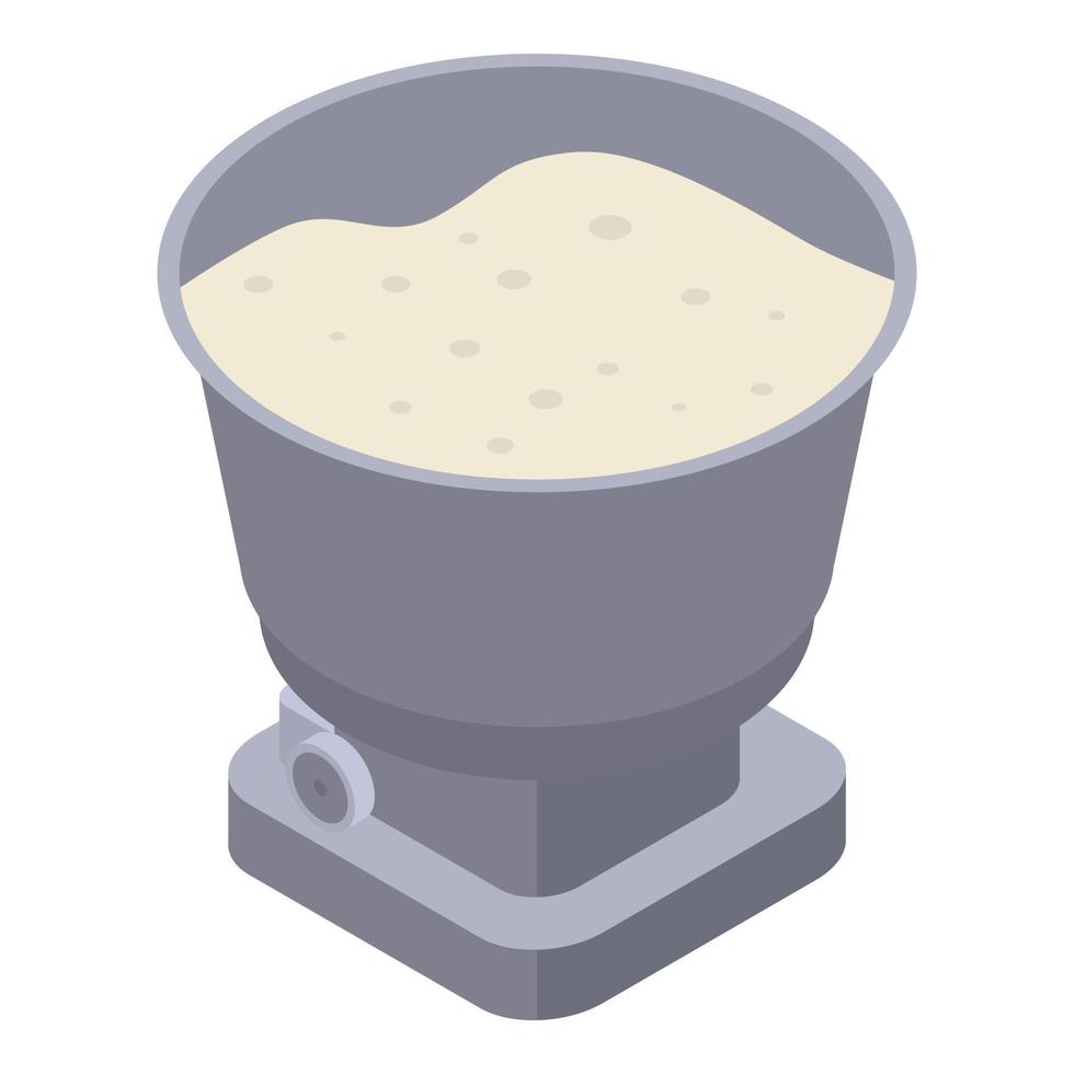 Bakery bowl dough icon, isometric style vector