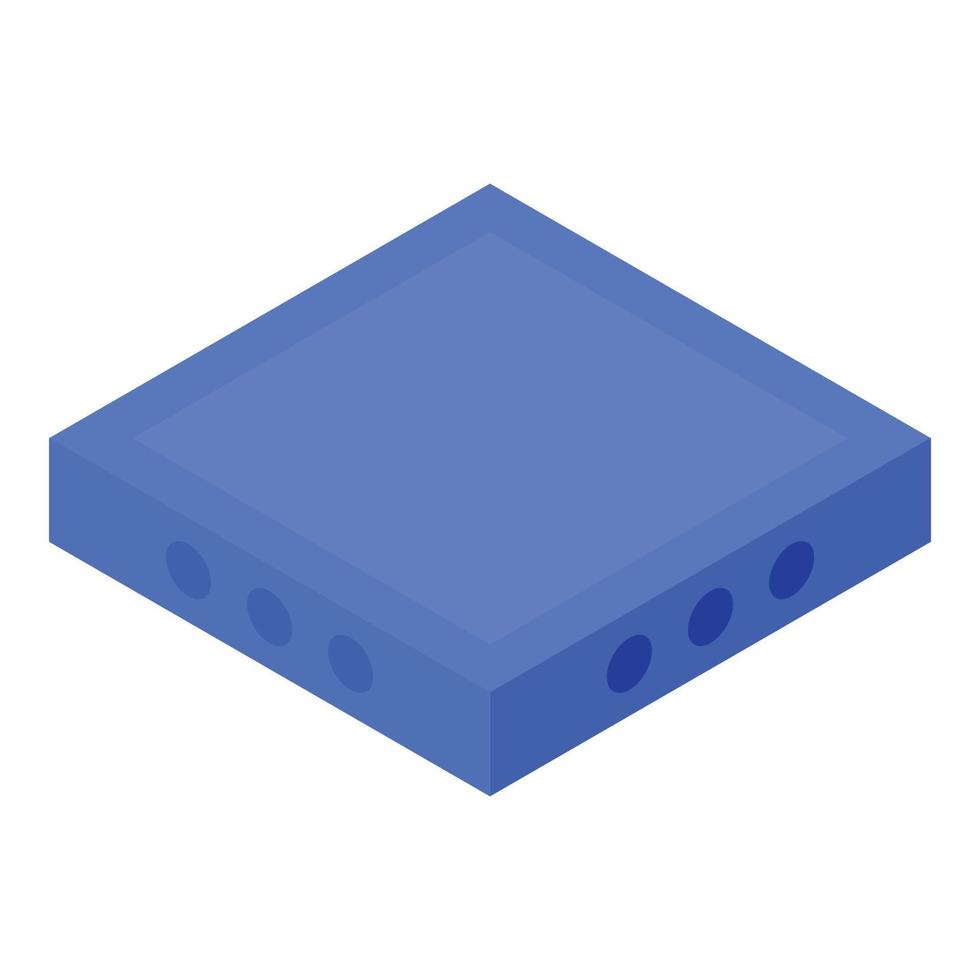 Blue square icon, isometric style vector