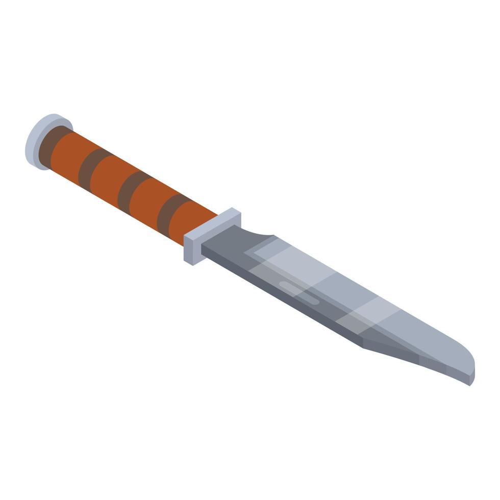 Hunter knife icon, isometric style vector