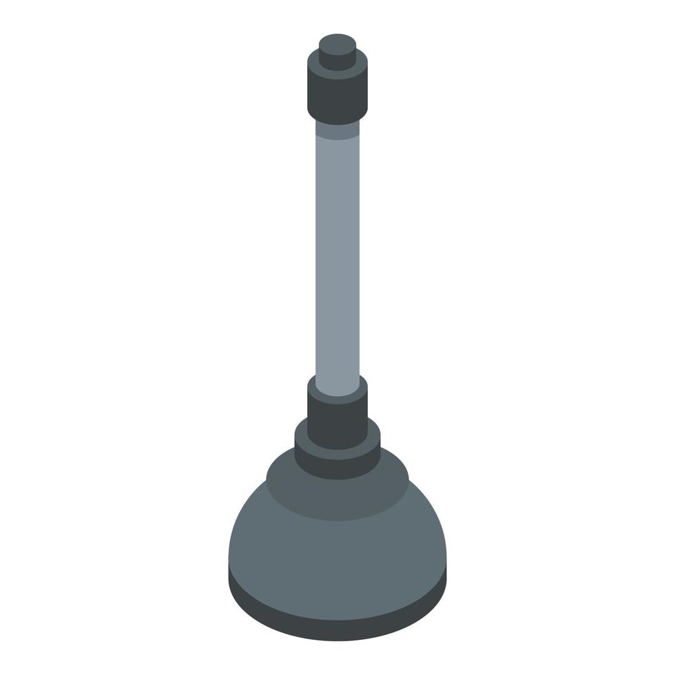 Toilet plunger icon, isometric style vector