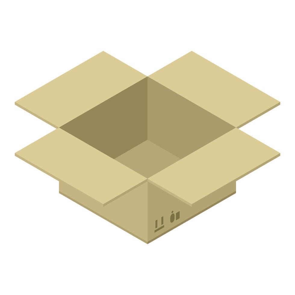 icono de caja de entrega abierta, estilo isométrico vector