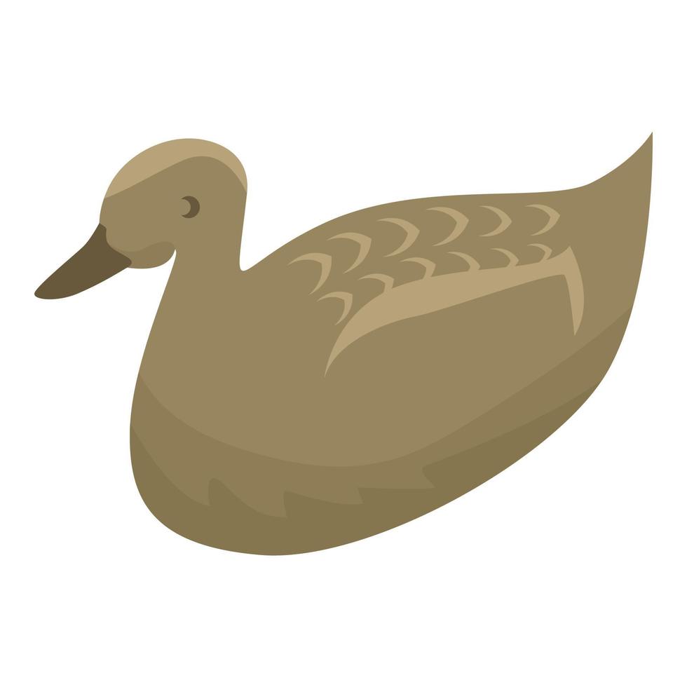 Wild duck icon, isometric style vector