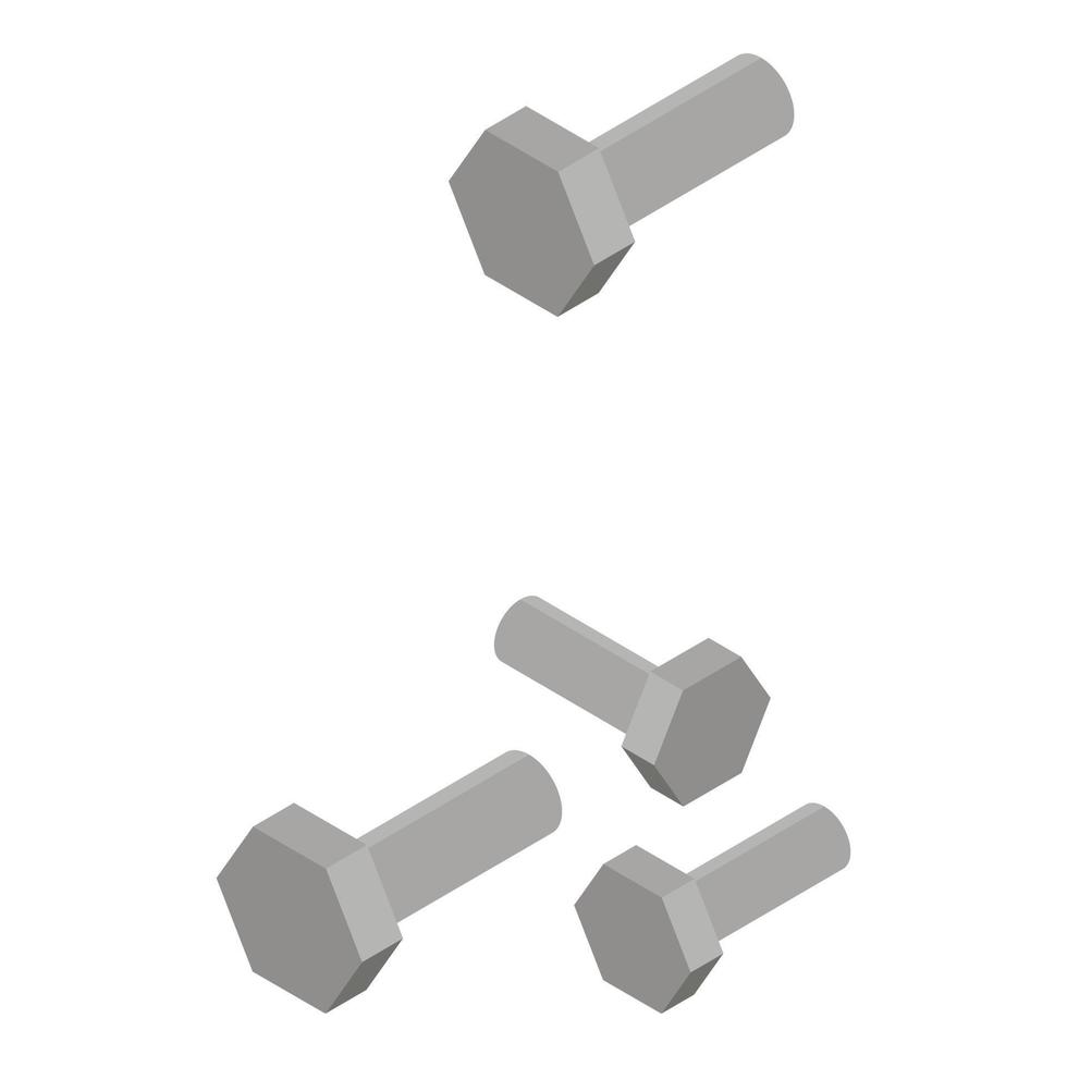 Car metal bolt icon, isometric style vector