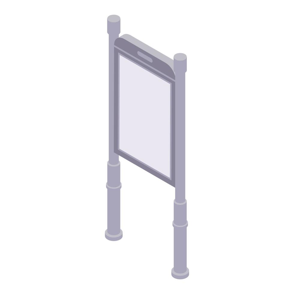 Info banner stand icon, isometric style vector
