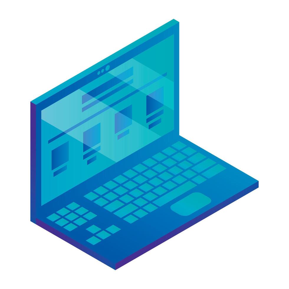 Laptop icon, isometric style vector