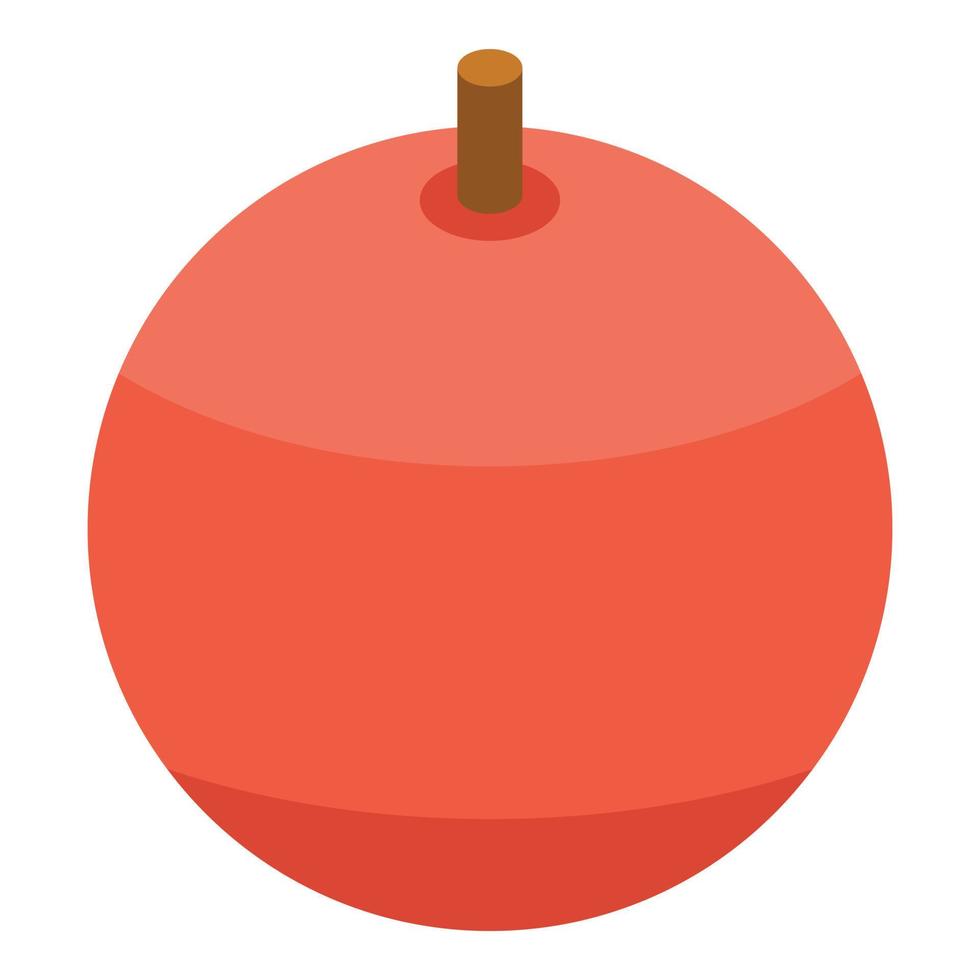 Red apple icon, isometric style vector