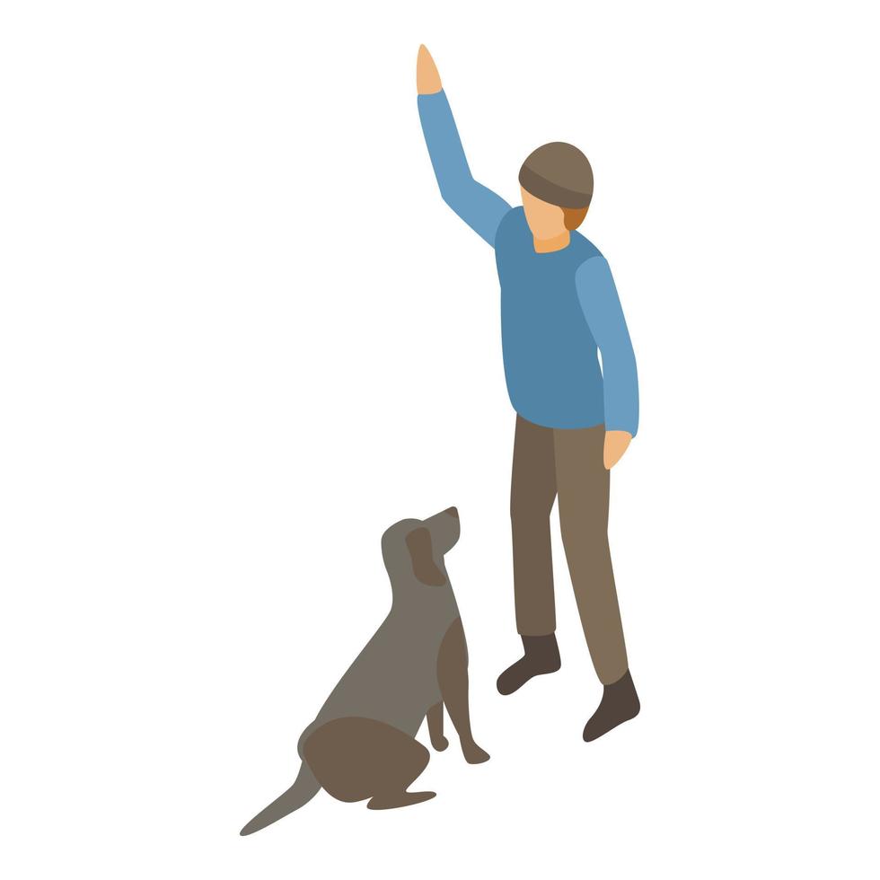 Outdoor dog training icon, isometric style vector