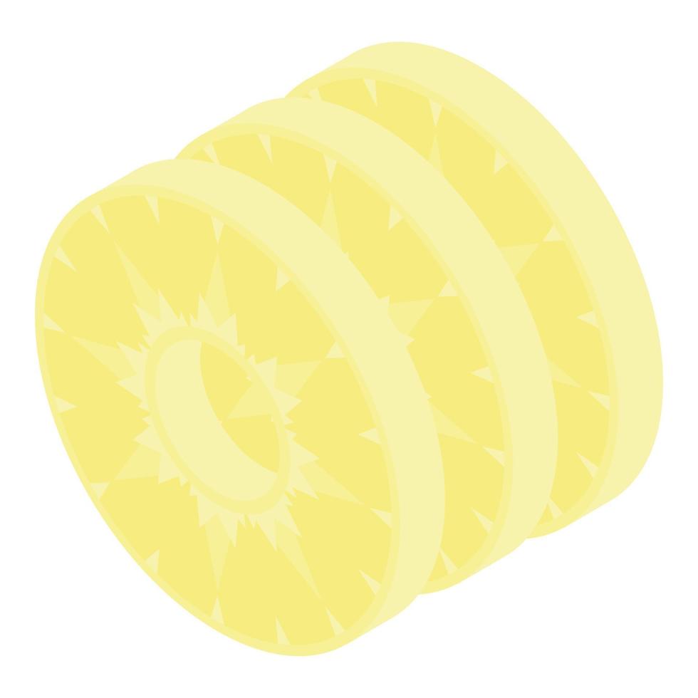 icono de pieza de rueda de piña, estilo isométrico vector