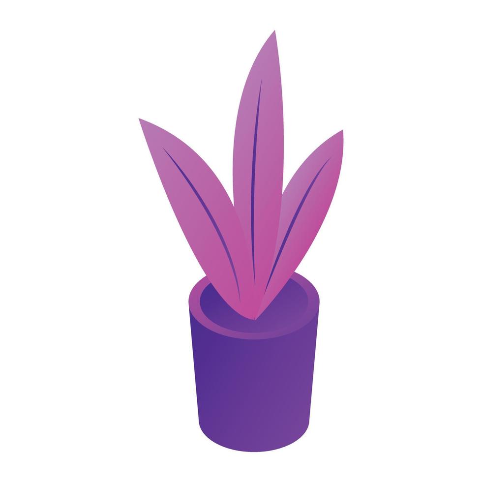 Abstract pot plant icon, isometric style vector