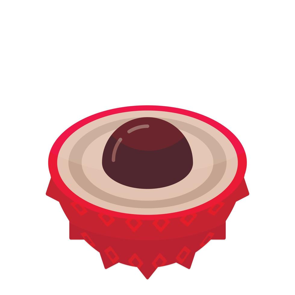 Half lychees icon, isometric style vector