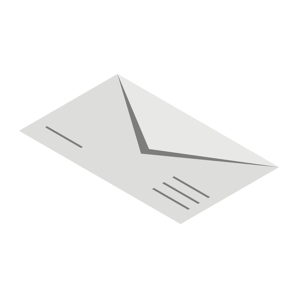 Envelope icon, isometric style vector