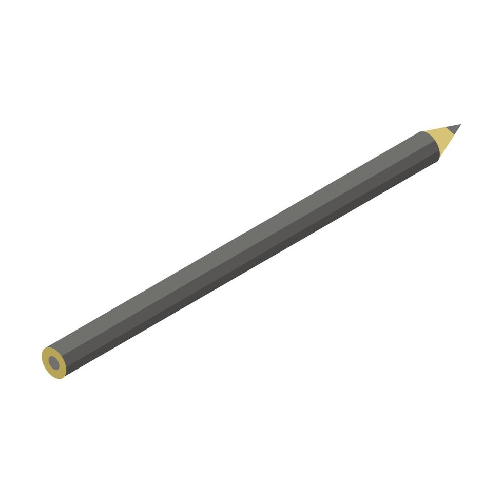 Black pencil icon, isometric style vector