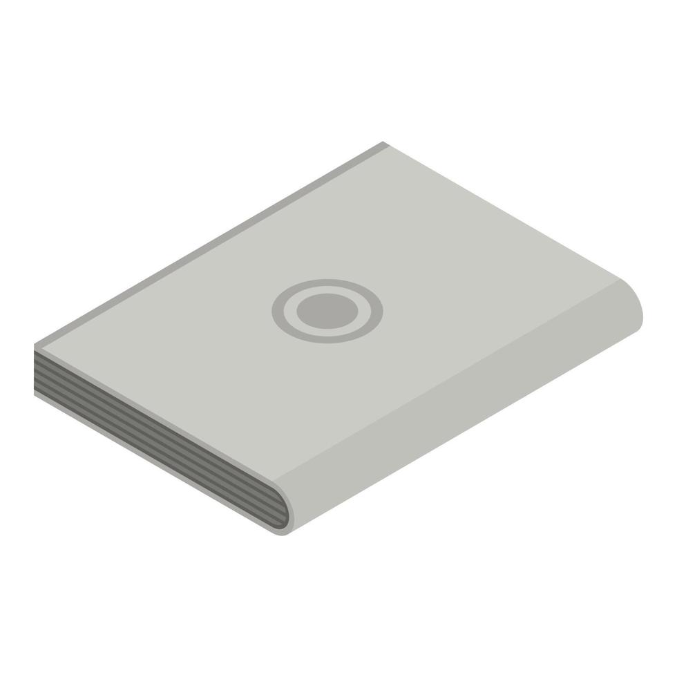 Hard disk icon, isometric style vector