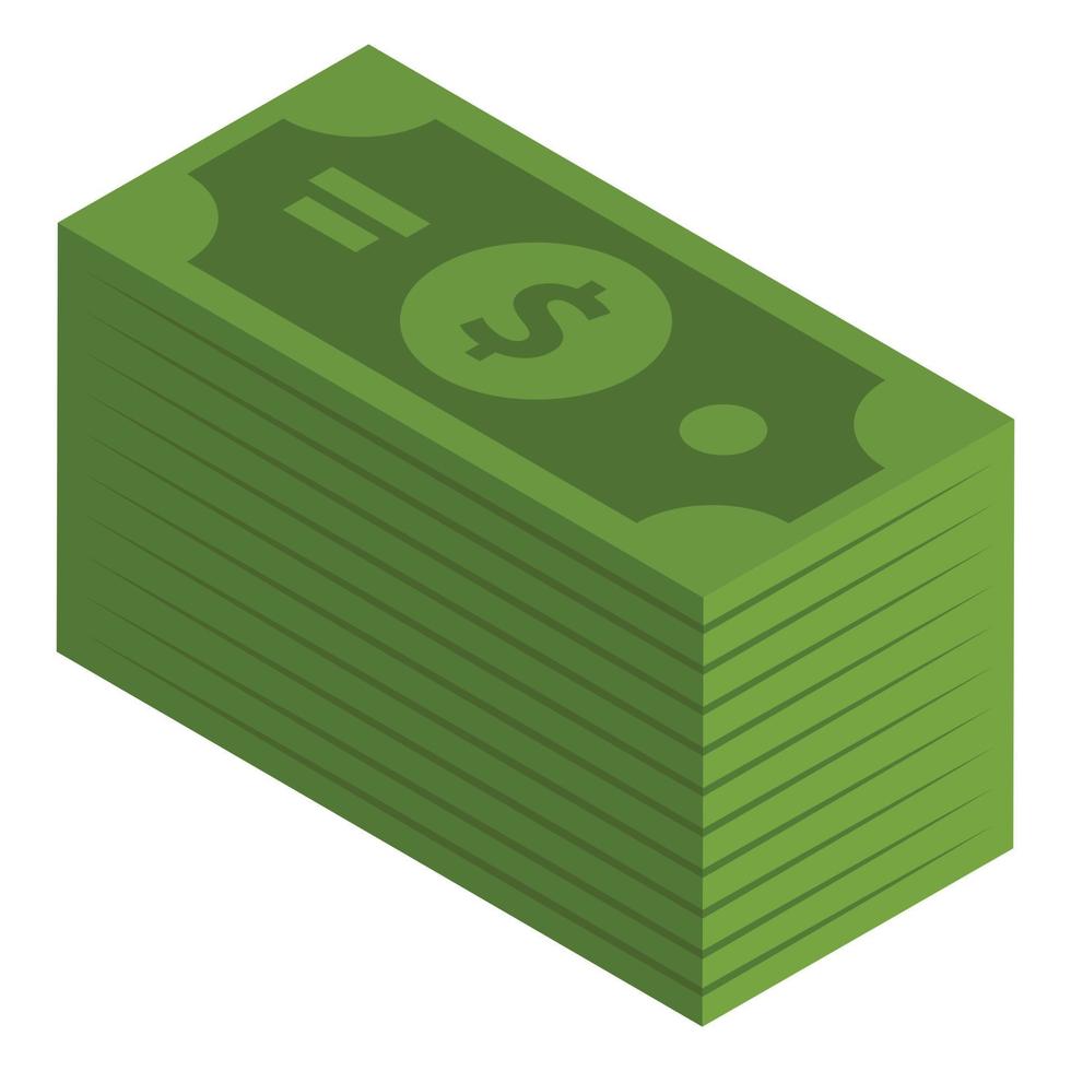 Dollars banknotes icon, isometric style vector