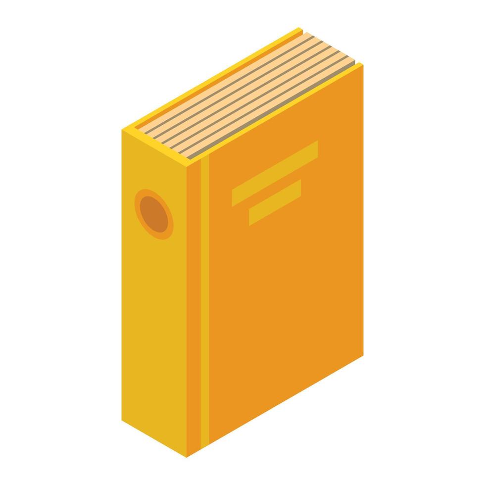 Yellow folder icon, isometric style vector