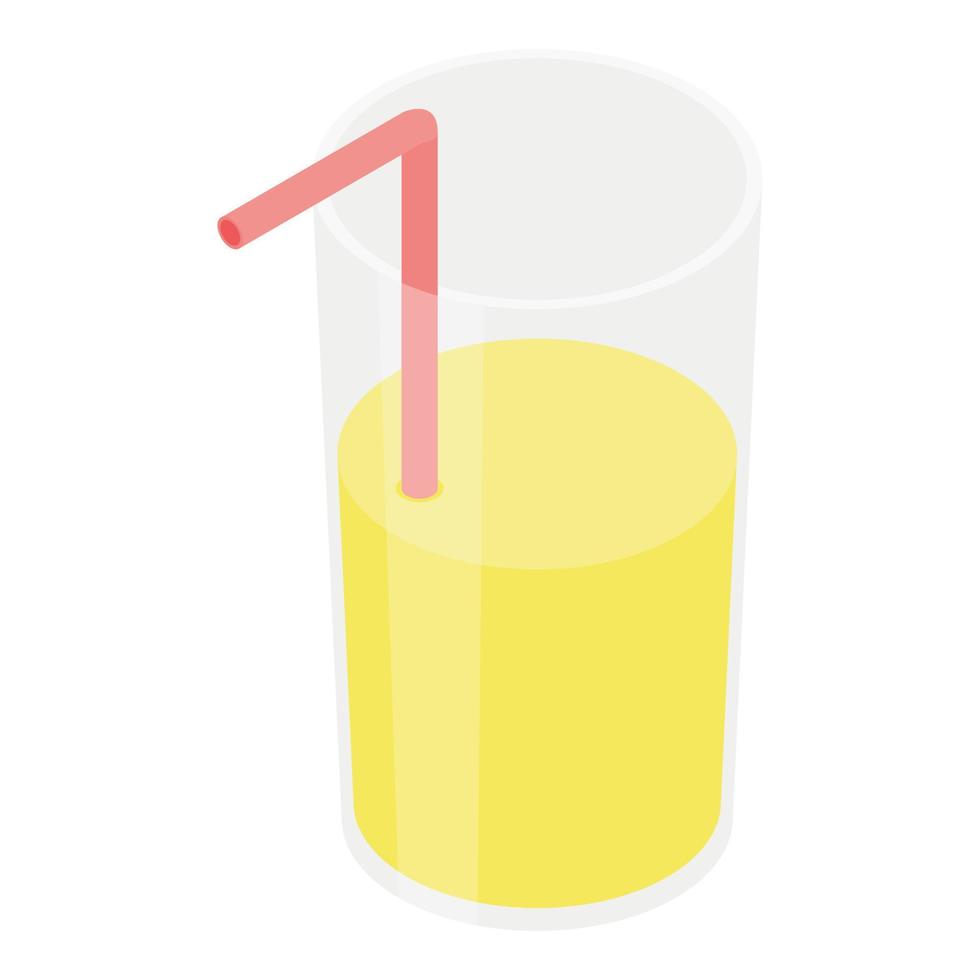 icono de vaso de jugo de piña, estilo isométrico vector