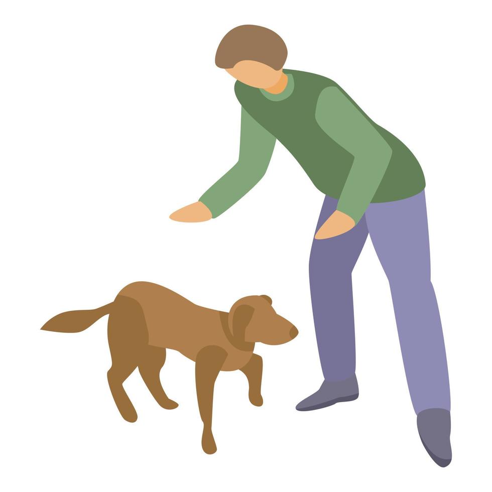 Home dog training icon, isometric style vector