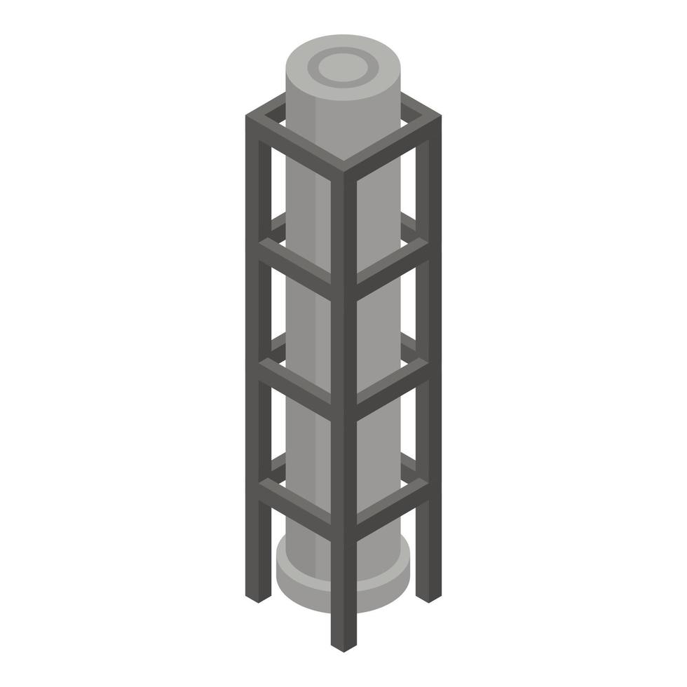 Oil tower icon, isometric style vector