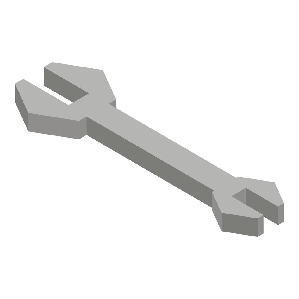 icono de llave de reparación de automóviles, estilo isométrico vector