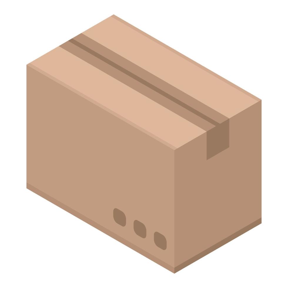 Parcel box icon, isometric style vector
