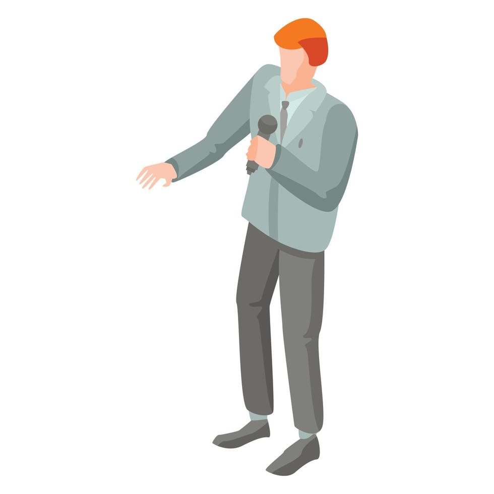Protest leader icon, isometric style vector