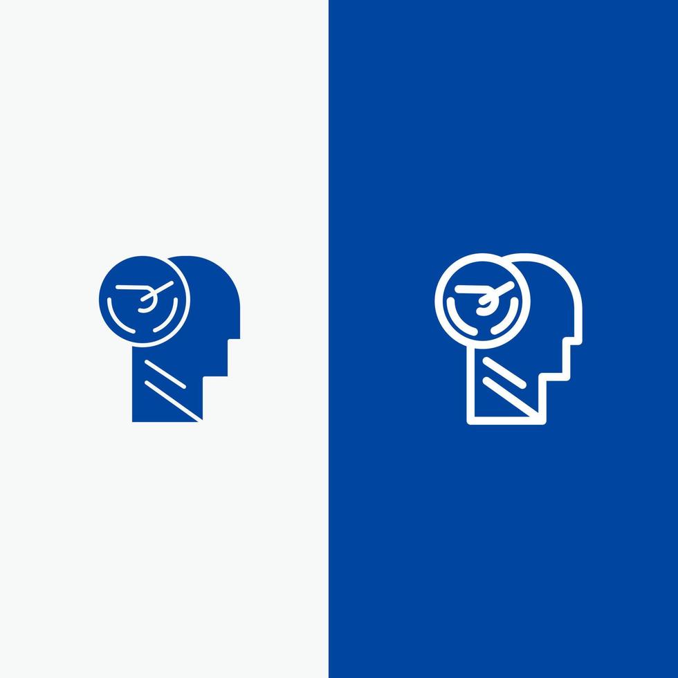 Activity Brain Faster Human Speed Line and Glyph Solid icon Blue banner Line and Glyph Solid icon Blue banner vector