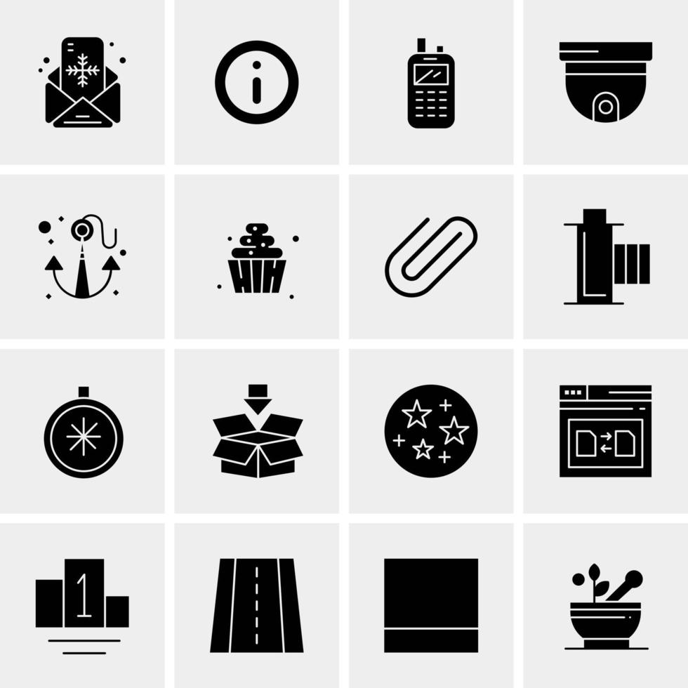 16 iconos de negocios universales vector ilustración de icono creativo para usar en proyectos relacionados con la web y dispositivos móviles