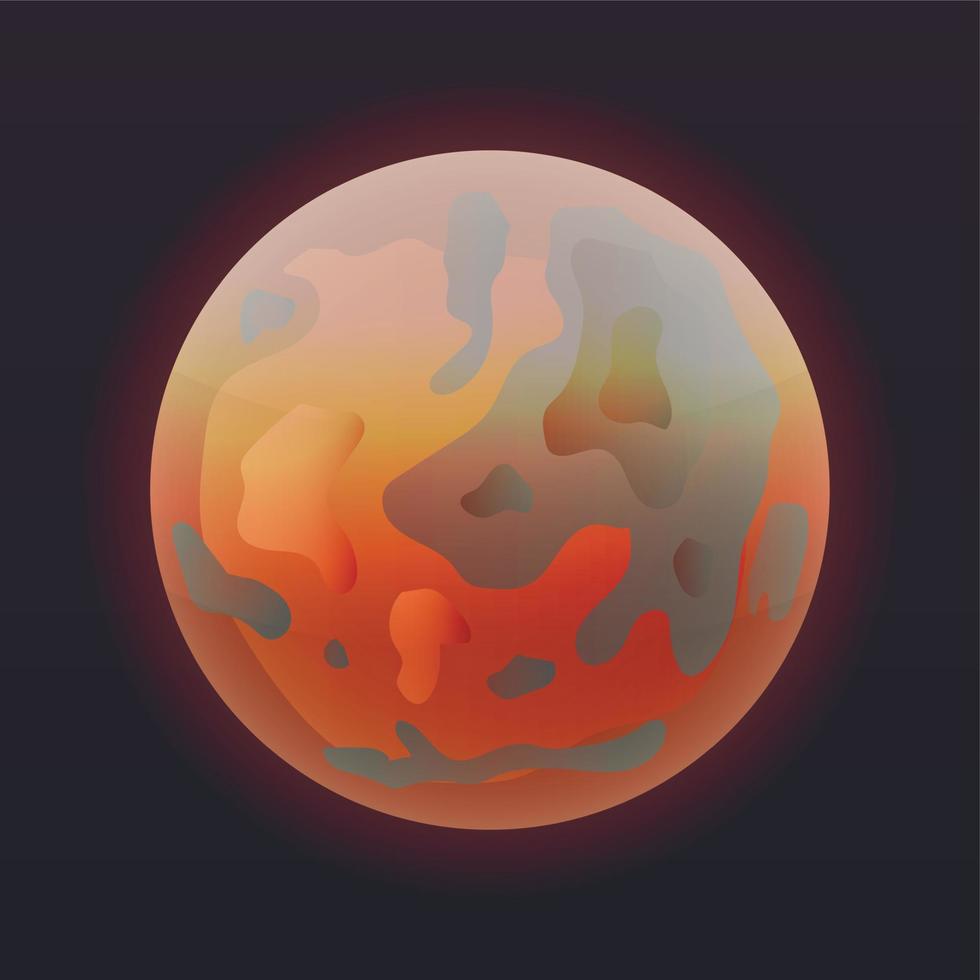 Mars planet icon, isometric style vector