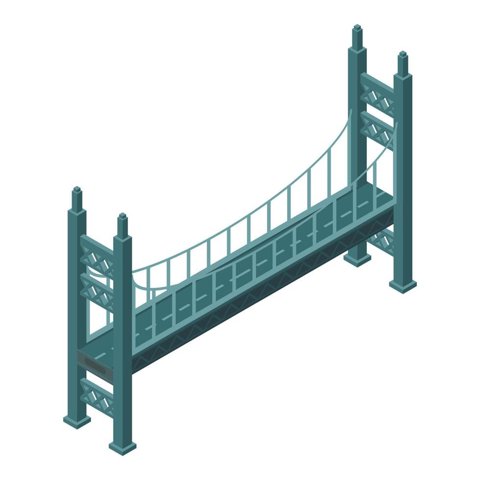 icono de puente de ingeniero, estilo isométrico vector