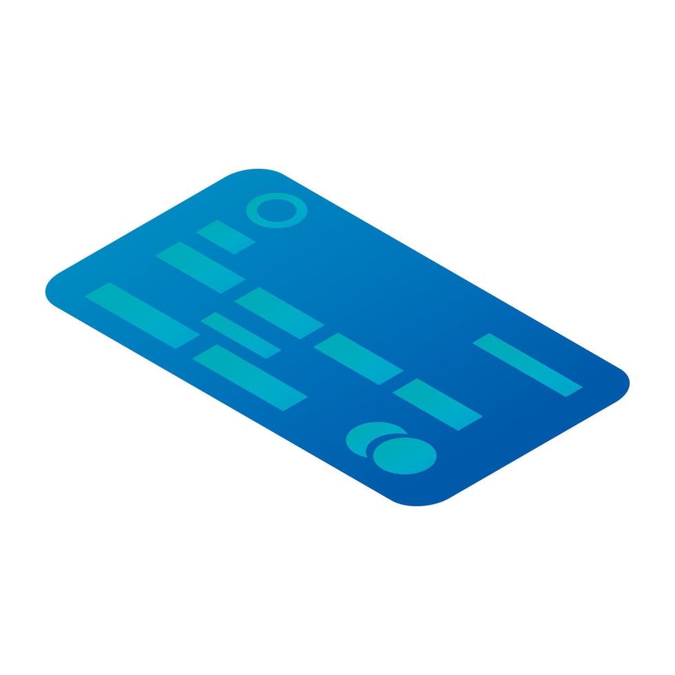 Abstract credit card icon, isometric style vector