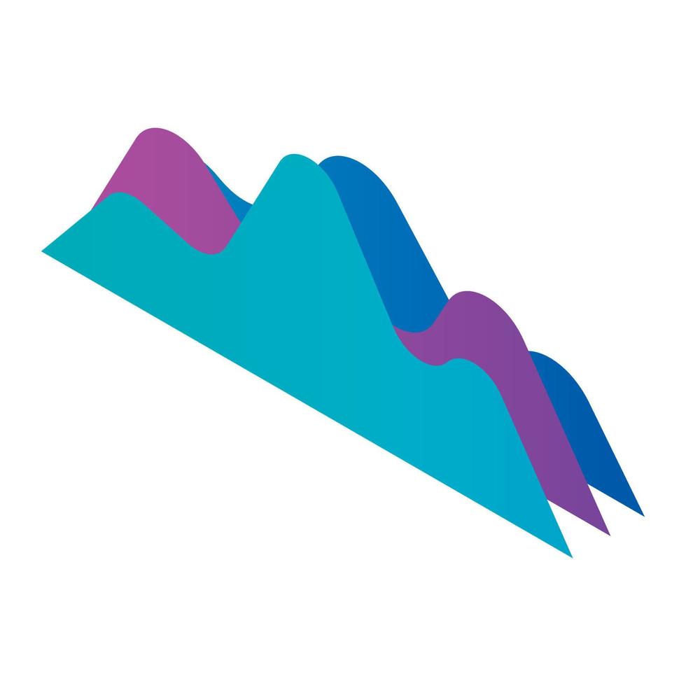 Graph abstract icon, isometric style vector