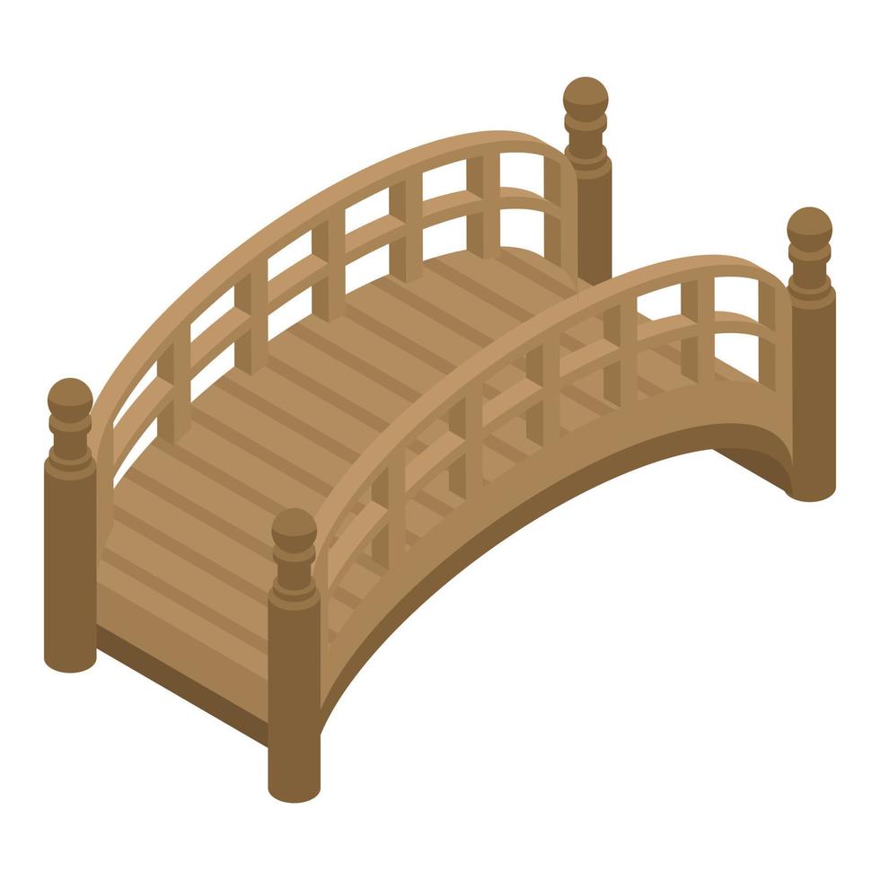 Park bridge icon, isometric style vector