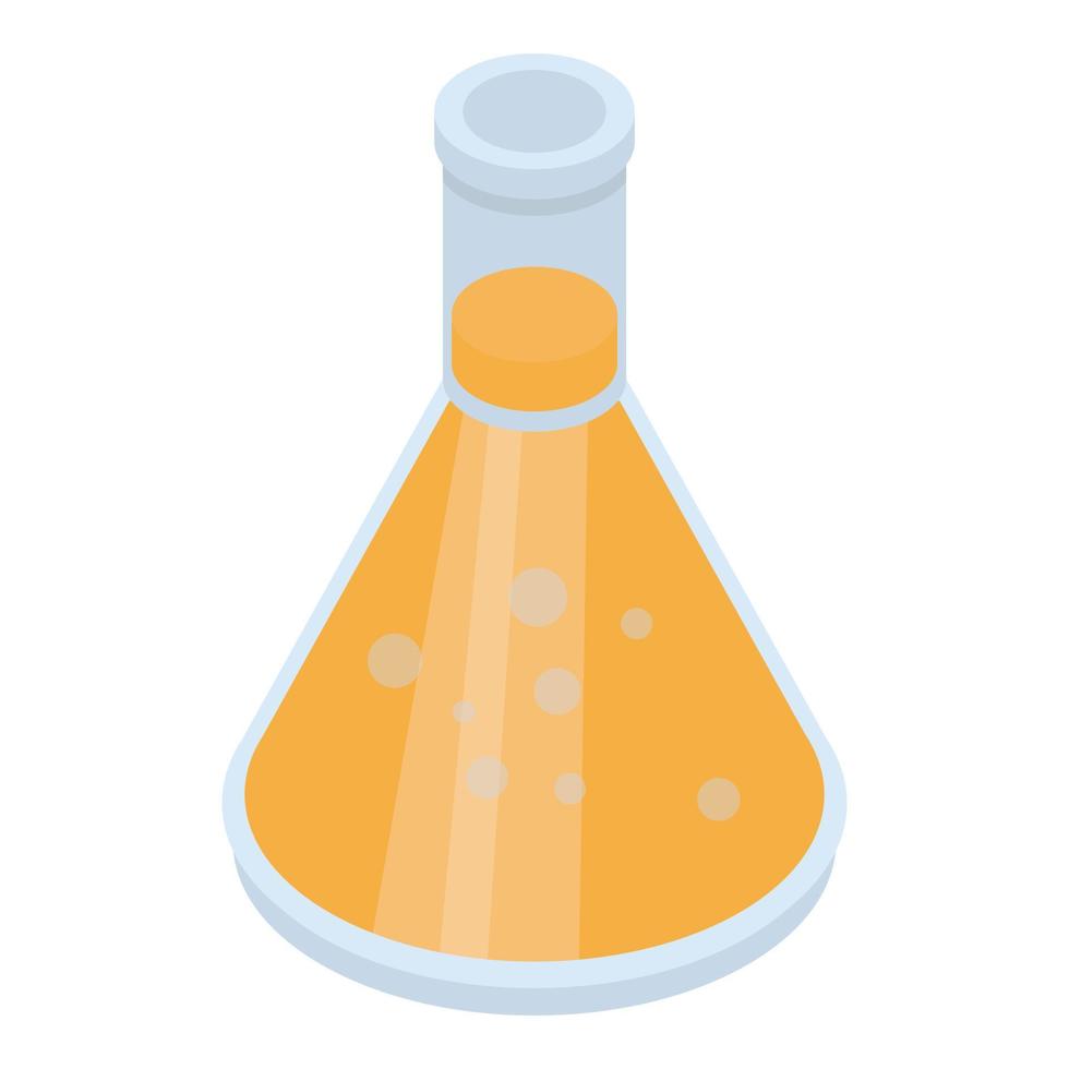 Chemical flask icon, isometric style vector