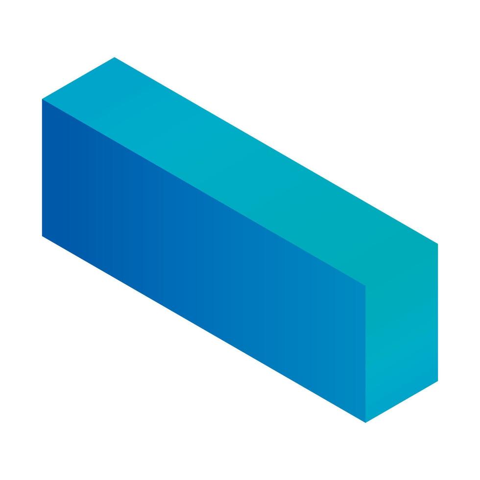Minus sign icon, isometric style vector