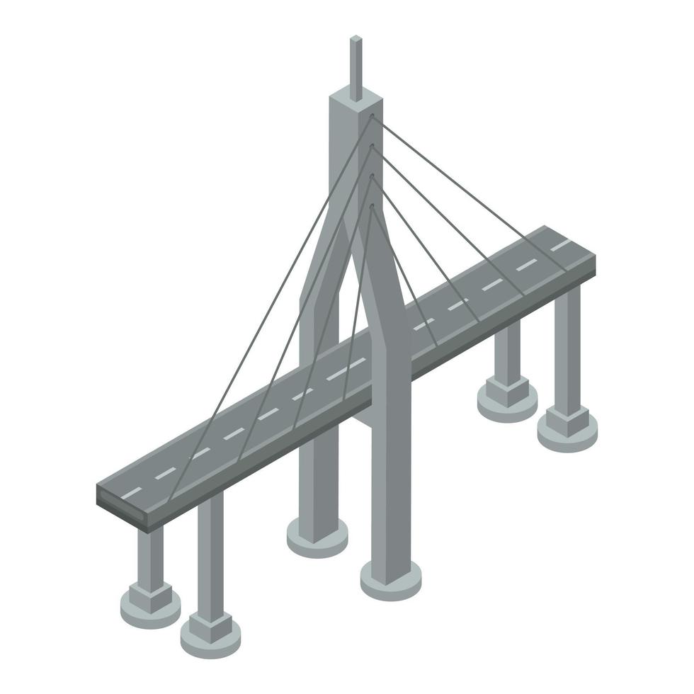 Modern bridge icon, isometric style vector