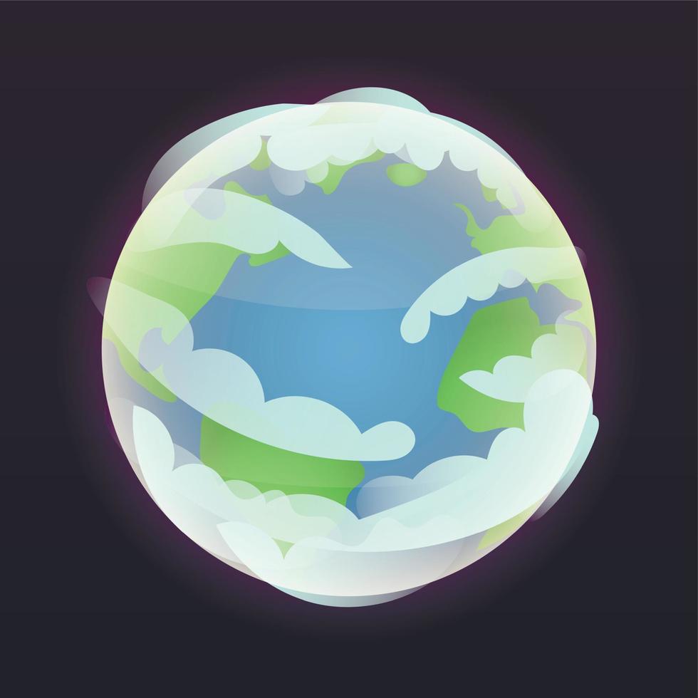 Space earth planet icon, isometric style vector