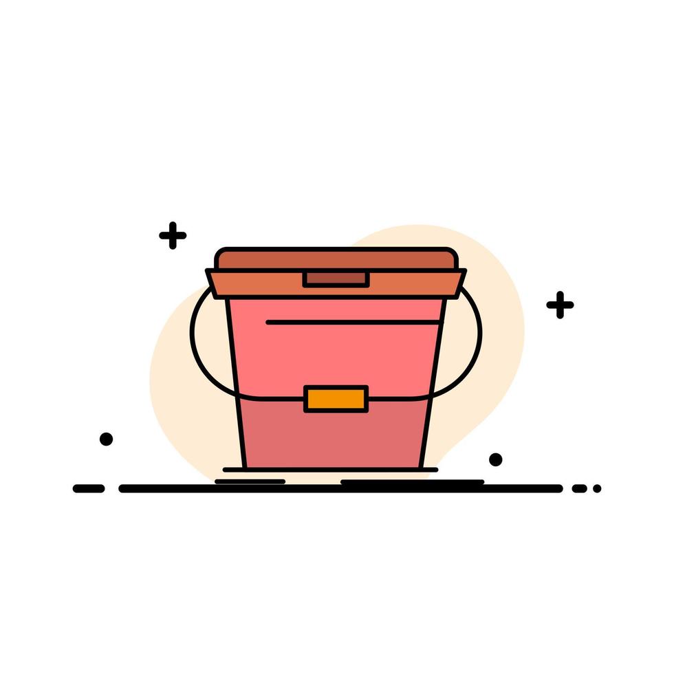 Bucket Cleaning Wash Water  Business Flat Line Filled Icon Vector Banner Template