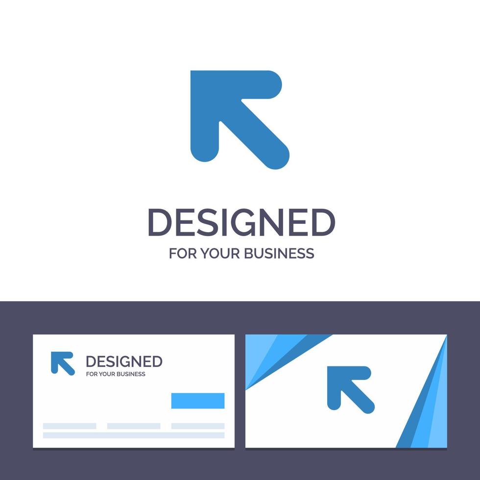 Creative Business Card and Logo template Arrow Up Left Vector Illustration