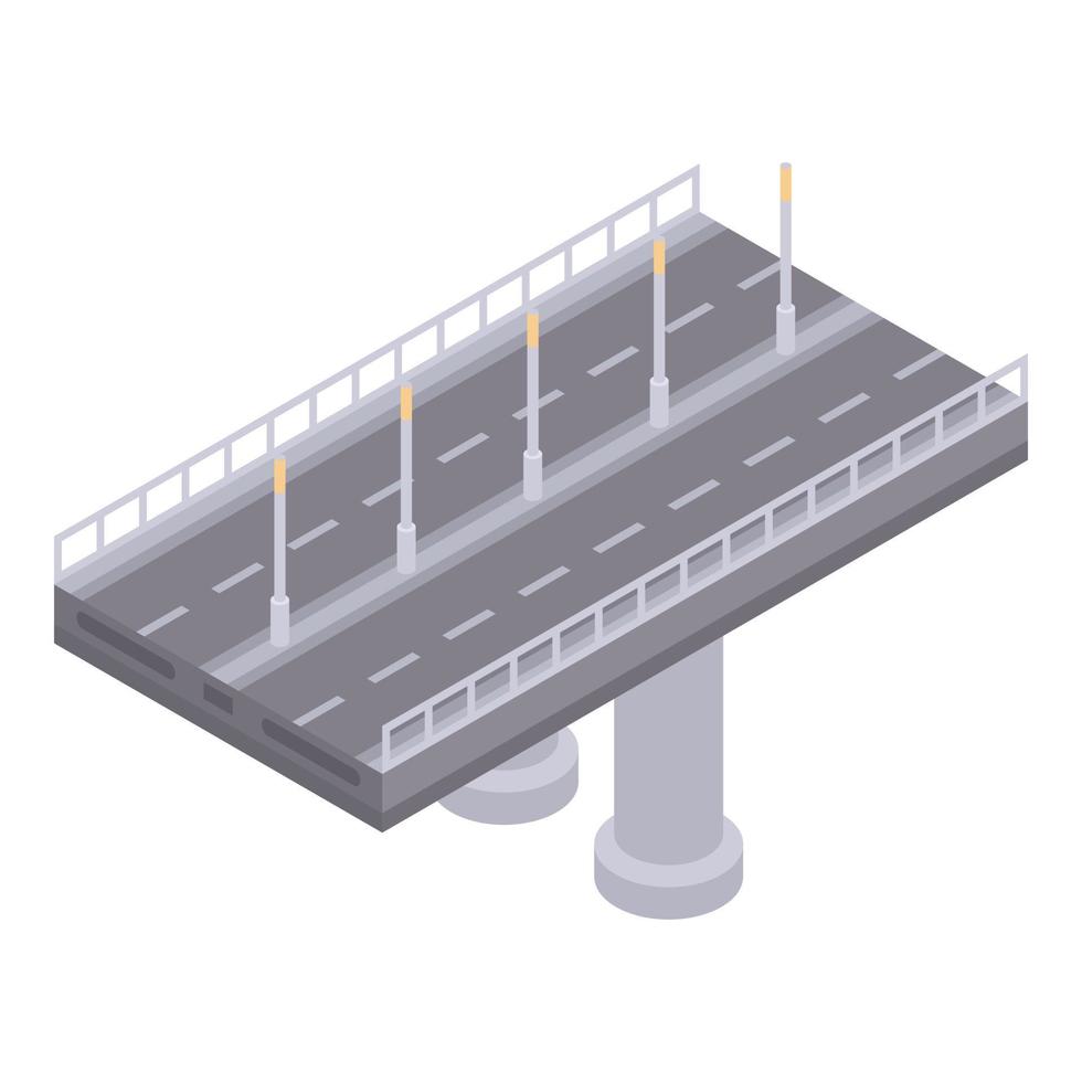 Autobahn bridge icon, isometric style vector