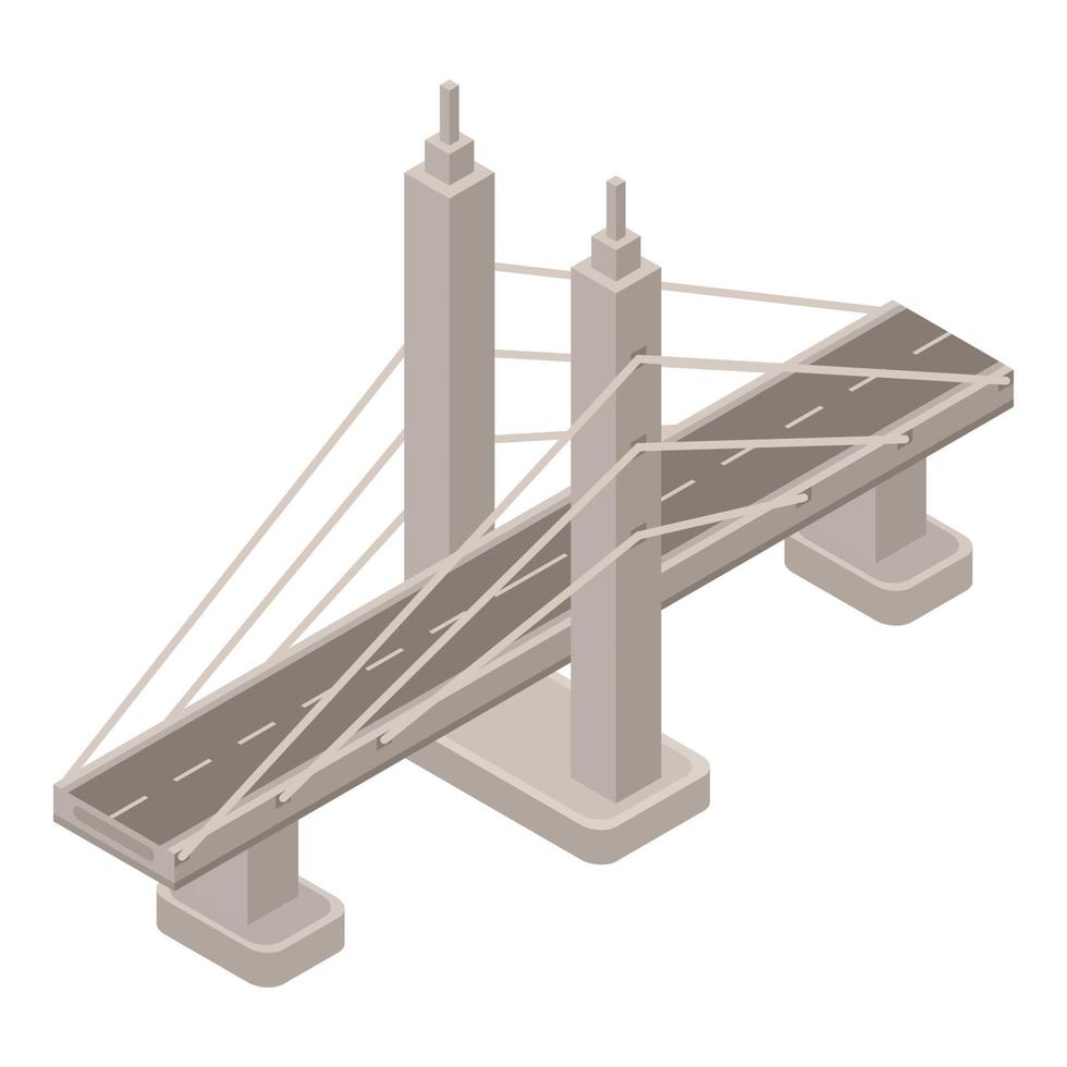 Metal wire bridge icon, isometric style vector