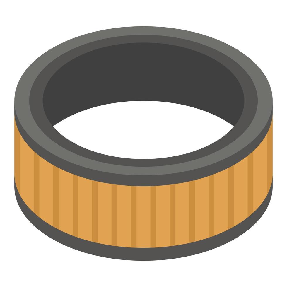 Round air filter icon, isometric style vector