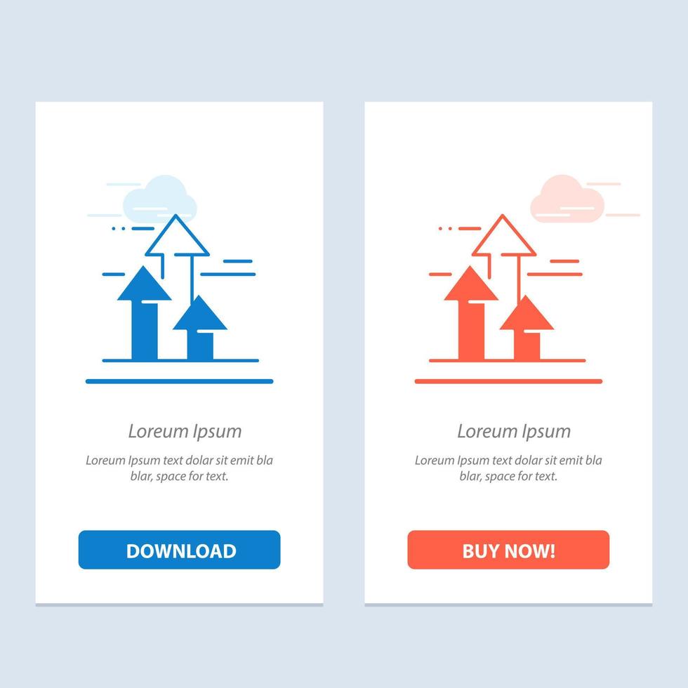 Arrows Break Breaking Forward Limits  Blue and Red Download and Buy Now web Widget Card Template vector