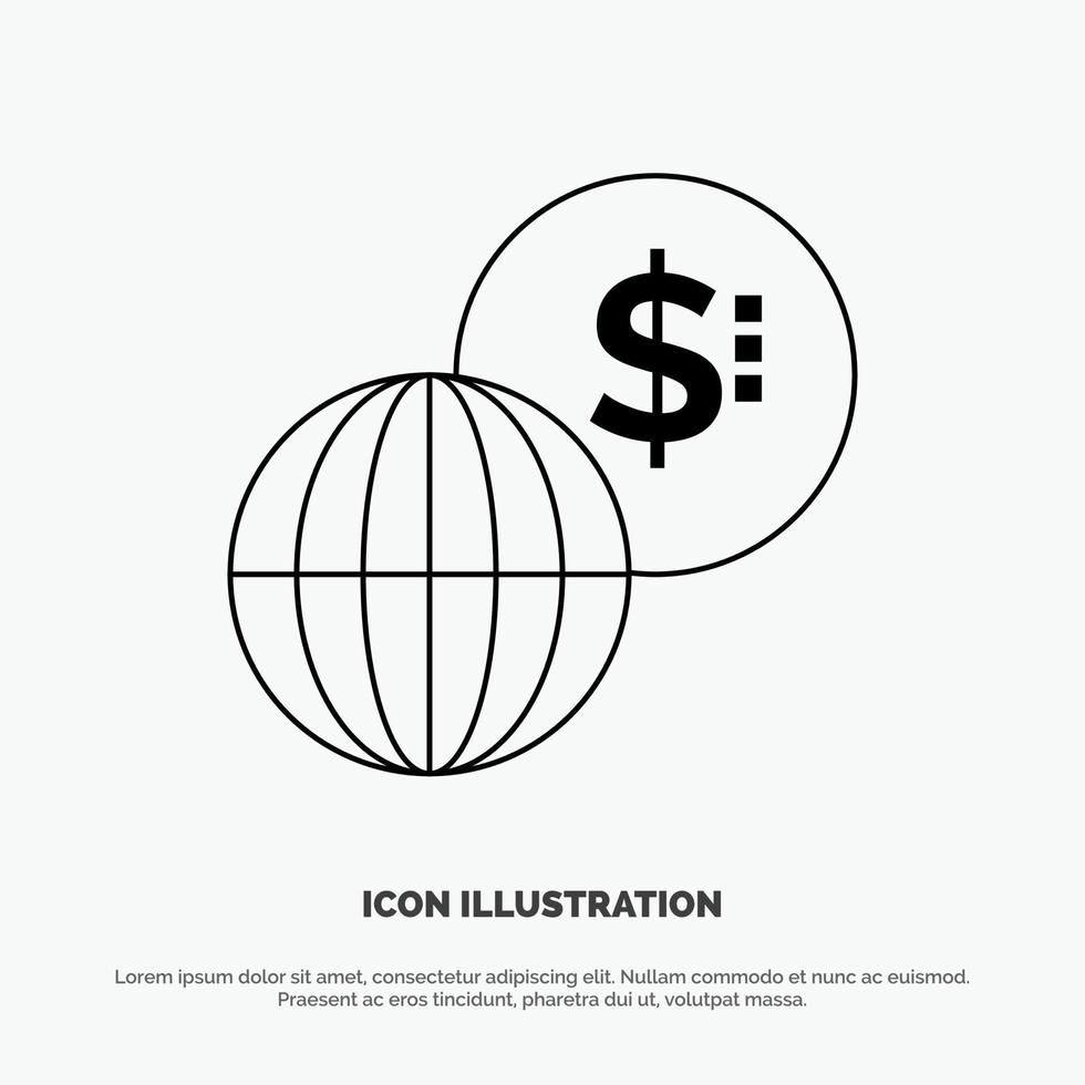 Business Global Markets Modern Line Icon Vector