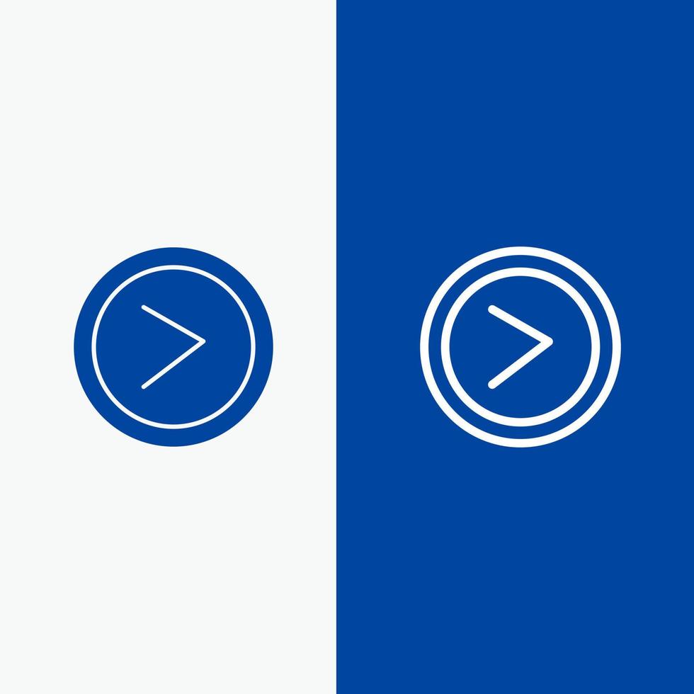 Arrow Interface Right User Line and Glyph Solid icon Blue banner Line and Glyph Solid icon Blue banner vector