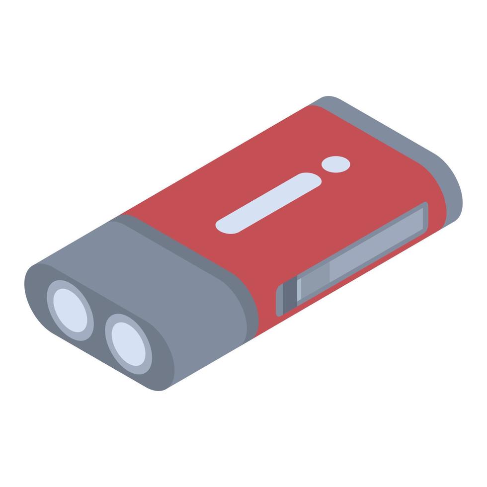 Hand move energy flashlight icon, isometric style vector